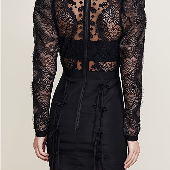 Self Portrait Lace Applique Mini Dress - Picture 2 of 12